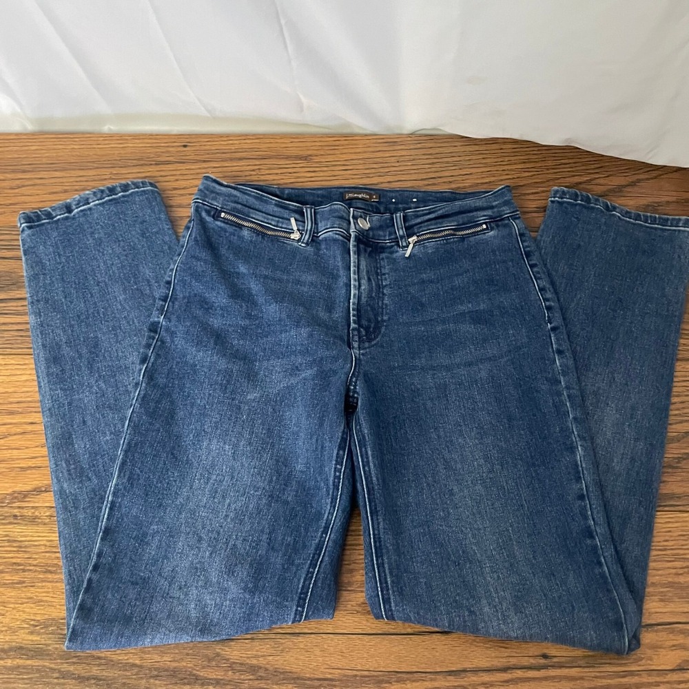 J McLAUGHLIN Yara Jeans‎ Women's 4 Blue Mid Rise Zip Pocket Straight Leg